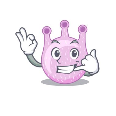 Viridan Streptococci 'nin çizgi film dizaynı ve bana komik jest diyebilirsin. Vektör illüstrasyonu