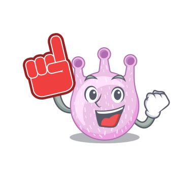 Viridan streptococci çizgi film karakteri tasarımında köpük parmaklı sunuluyor. Vektör illüstrasyonu