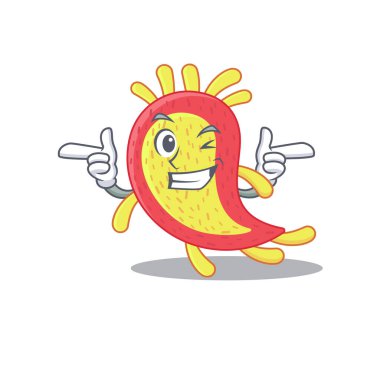 Komik gözlü azorhizobium caulinodans çizgi film tasarımı konsepti. Vektör illüstrasyonu