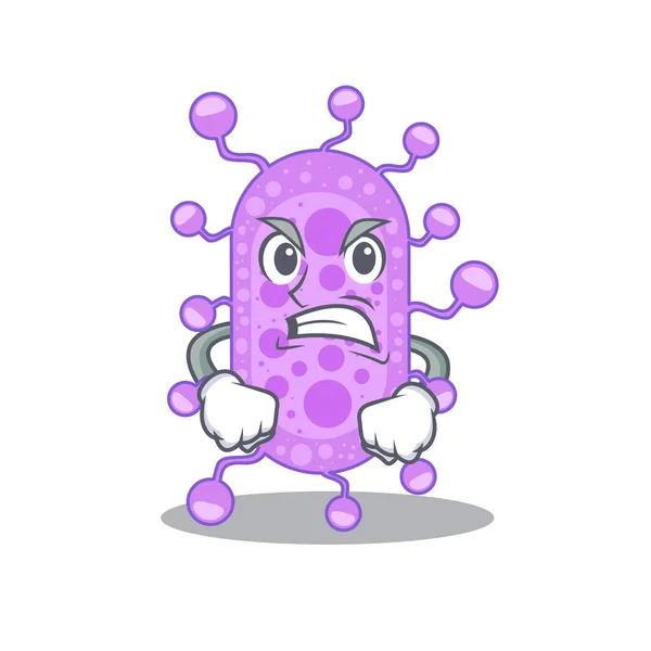 Mascotte Ontwerp Concept Van Mycobacterium Met Boos Gezicht Vectorillustratie — Stockvector