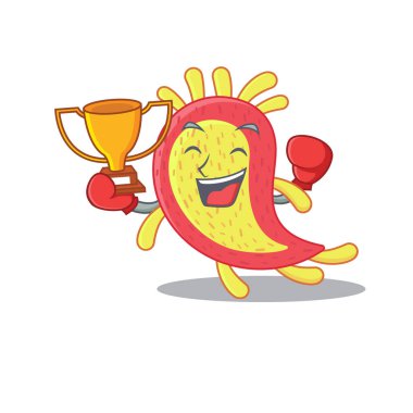 Azorhizobium caulinodans maskot tasarımının zarif bir boks şampiyonu.