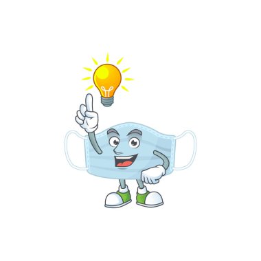 Dahi bir cerrahi maske karakter tasarımının bir fikri var. Vektör illüstrasyonu