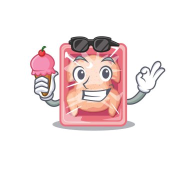 Dondurmalı tavuk çizgi film tasarımı konsepti. Vektör illüstrasyonu