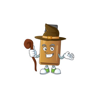 Şirin ve sinsi cadı şurubu şişe tedavi şişesi çizgi film tasarımı tarzı