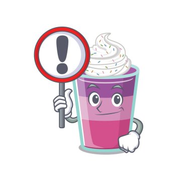 Panosu olan bir kokteyl jölesi çizgi film tasarımı ikonu. Vektör illüstrasyonu