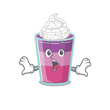 Kokteyl jölesinin çizgi film tasarımı tarzında şaşırtıcı bir jest var. Vektör illüstrasyonu