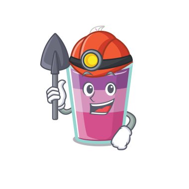 Kokteyl jölesi madenci tasarım konsepti, alet ve miğferli. Vektör illüstrasyonu