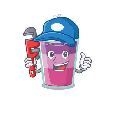 Cocktail jelly Smart Plumber çizgi film karakteri tasarımı. Vektör illüstrasyonu