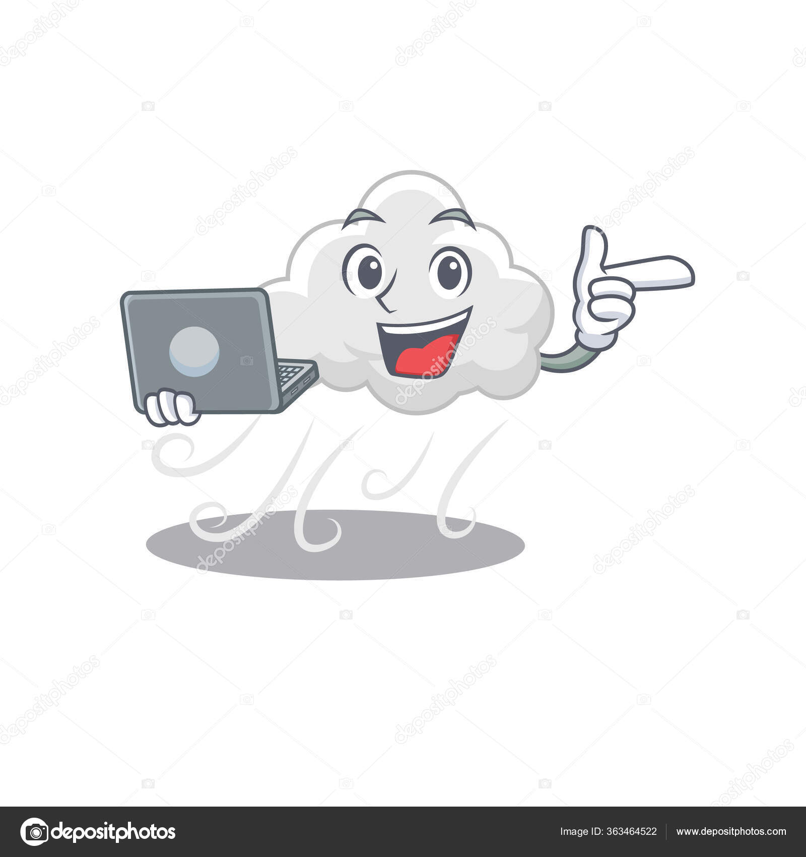 Cartoon Character Cloudy Windy Clever Student Studying Laptop Vector  Illustration Stock Vector Image by ©kongvector #363464522