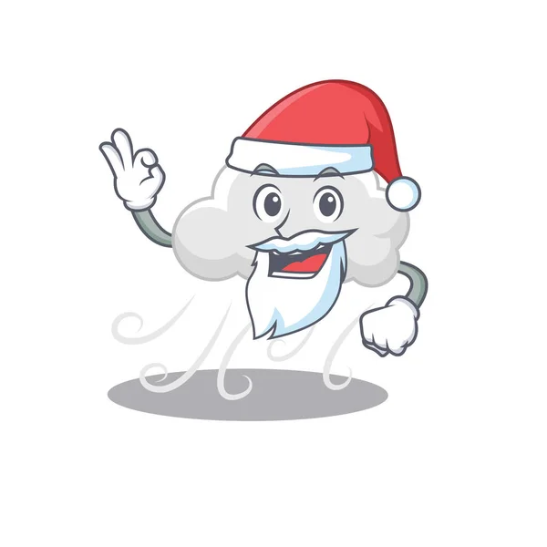 Cloudy Ventoso Personagem Desenhos Animados Papai Noel Com Dedo Bonito —  Vetores de Stock