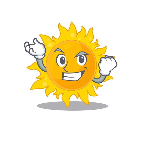 Dazzling Summer Sun Mascot Design Concept Happy Face Vector Illustration — Stock Vector