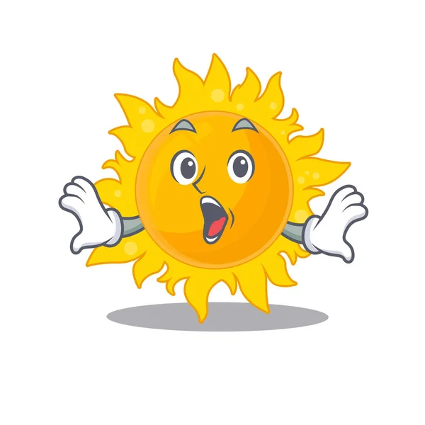 夏の太陽の漫画のデザインスタイルは驚くべきジェスチャーを持っています ベクターイラスト — ストックベクタ
