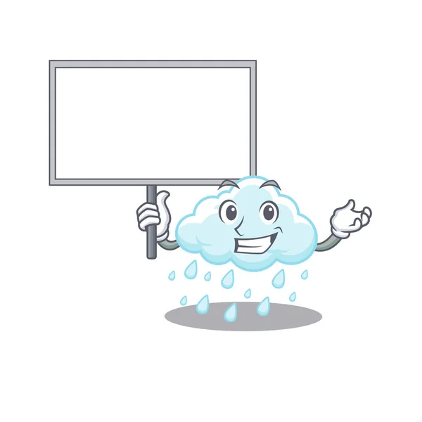 Icono Del Estilo Diseño Mascota Lluviosa Nublada Traer Una Tabla — Vector de stock