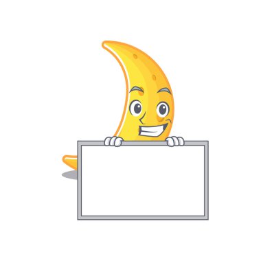 Gülen Hilal çizgi film tasarım tarzının bir tahtası vardır