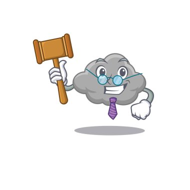 Gri Bulut çizgi film karakteri tasarımında gözlük takan mütevazı bir yargıç.