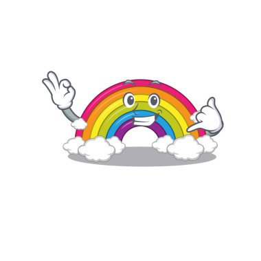 Gökkuşağının çizgi film dizaynı bana komik jest diyebilirsin. Vektör illüstrasyonu
