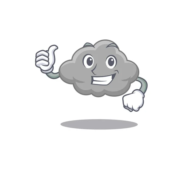 Дизайн персонажа сірої хмари робить OK жест — стоковий вектор