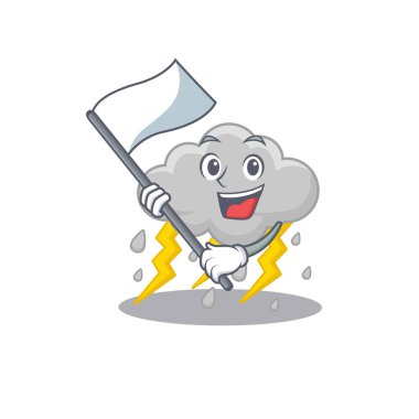 Bayrağı olan milliyetçi, fırtınalı bir maskot tasarımı. Vektör illüstrasyonu