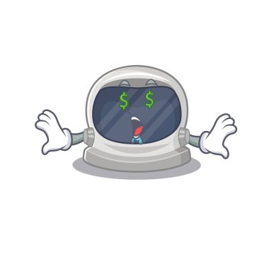 Paralı astronot kaskının zengin çizgi film karakteri tasarımı