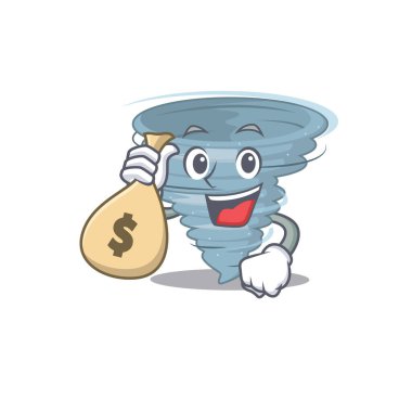 Zengin hortum karikatür tasarımı para çantaları barındırır