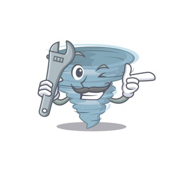 Tornado mekanik maskot tasarımı konsepti