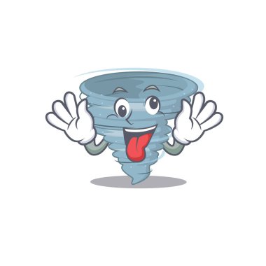 Kasırganın çılgın bir yüze sahip olduğu bir çizgi film tasarımı.