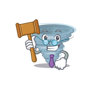 Hortum çizgi film karakteri tasarımında gözlük takan mütevazı bir yargıç.