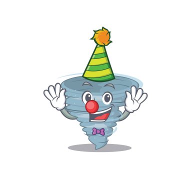 Çizgi film karakter tasarım konsepti şirin palyaço kasırgası