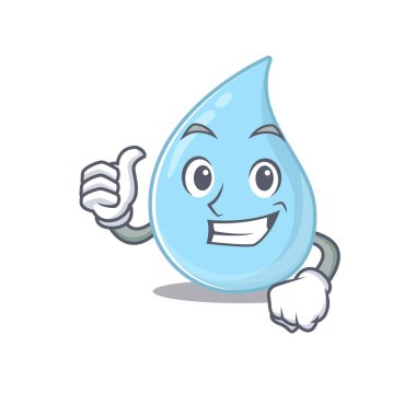 Yağmur damlası çizgi film karakteri tasarımı iyi bir jest yapıyor. Vektör illüstrasyonu