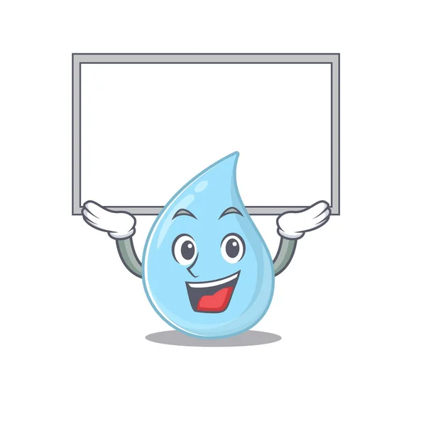 Mascot Design Raindrop Lift Board Vector Illustration — Stock Vector