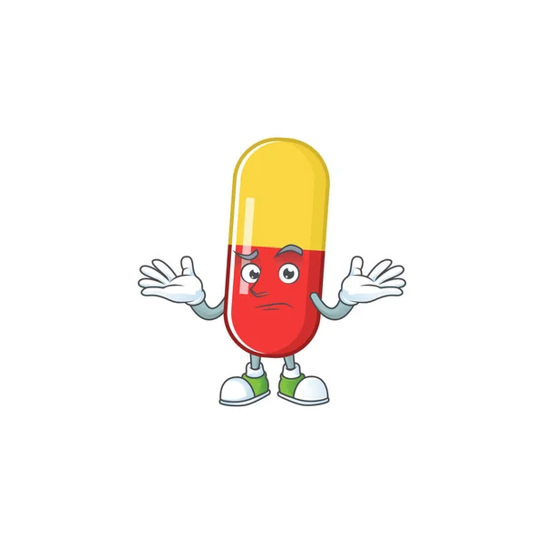 Une Image Capsules Jaunes Rouges Dans Style Dessin Animé Mascotte — Image vectorielle