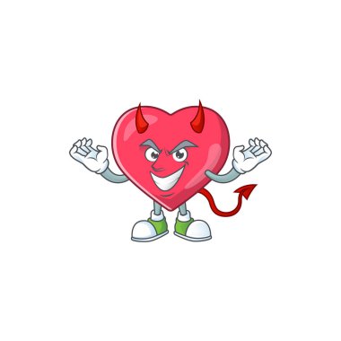 Şeytan Kalbi 'nin tıbbi bilgilendirme çizgi film karakteri tasarımı resmi. Vektör illüstrasyonu