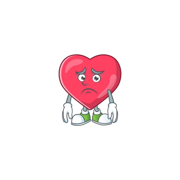 Cartoon Picture Heart Medical Notification Worried Face Vector Illustration — Stock Vector