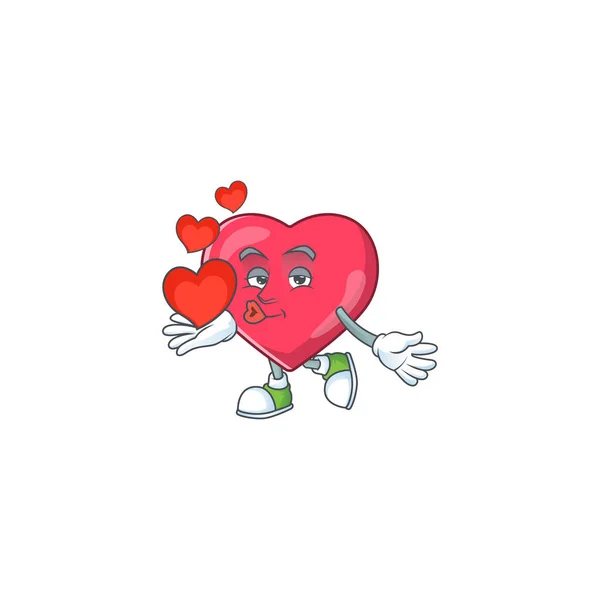 Adorable Cartoon Design Heart Medical Notification Holding Heart Vector Illustration — Stock Vector