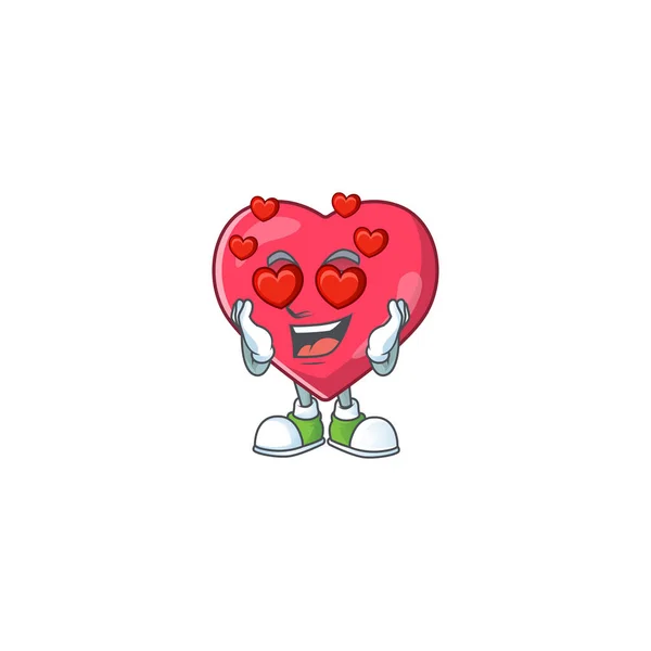 Encantador Personaje Dibujos Animados Notificación Médica Corazón Con Una Caída — Vector de stock