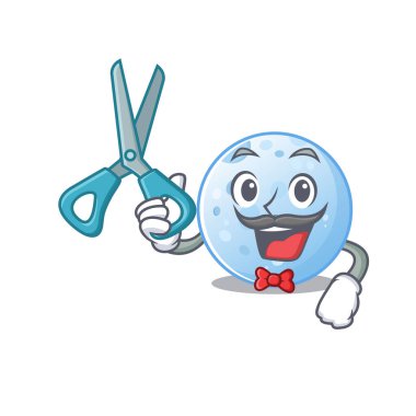 Berberli Sportif Mavi Ay çizgi film karakteri tasarımı