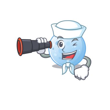 Mavi Ay Savaşçısı 'nın dürbünlü bir simgesi. Vektör illüstrasyonu