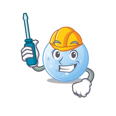 Mavi Ay 'ın çizgi film karakteri bir otomotiv olarak çalıştı. Vektör illüstrasyonu