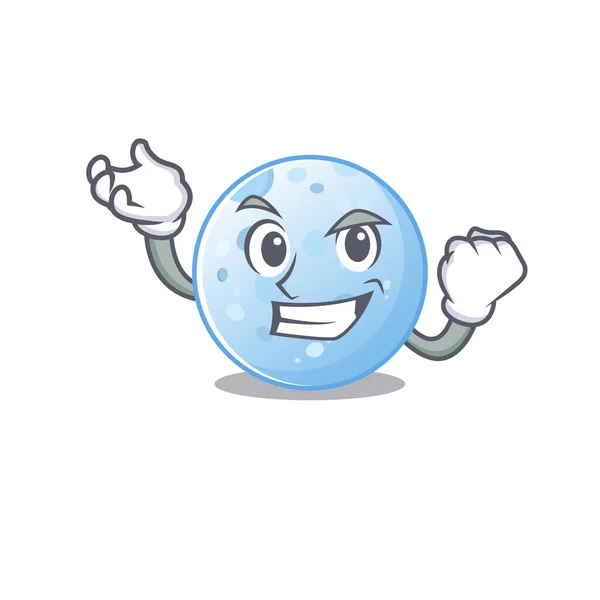 Um deslumbrante conceito de design de mascote de lua azul com rosto feliz —  Vetores de Stock
