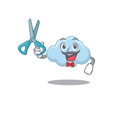 Berberli spor mavisi çizgi film karakteri tasarımı. Vektör illüstrasyonu