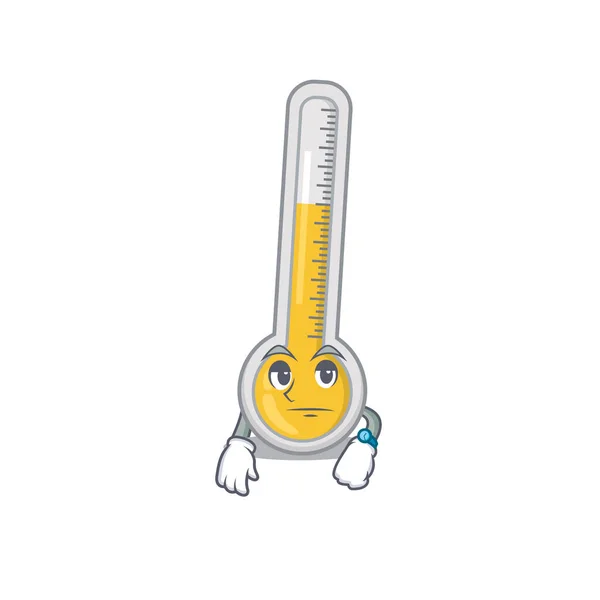 Maskottchen Design Des Warmen Thermometers Mit Wartender Geste Vektorillustration — Stockvektor