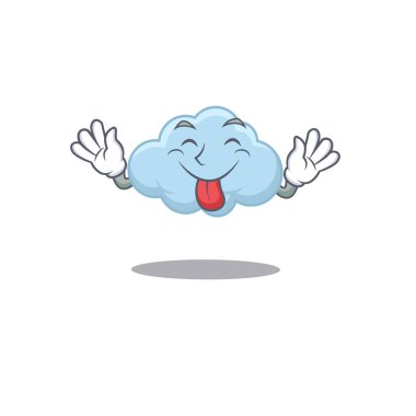 Dili açık, komik mavi bir çizgi film tasarımı. Vektör illüstrasyonu