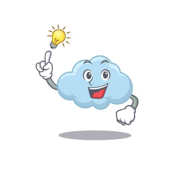 Mavi bulutun maskot karakter tasarımı akıllı bir jest var