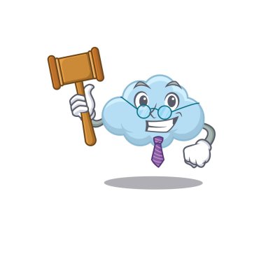 Mavi Bulut çizgi film karakteri tasarımında gözlük takan mütevazı bir yargıç.