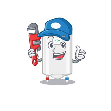 Gaz suyu ısıtıcısı Akıllı Muslukçu çizgi film tasarımı araçla