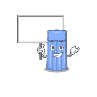 Bir su yatağı maskotu tasarım ikonu bir tahta getirin