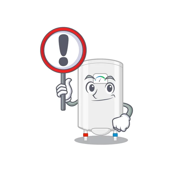 가스 온수기의 아이콘 간판 이 있는 만화 디자인 스타일 — 스톡 벡터