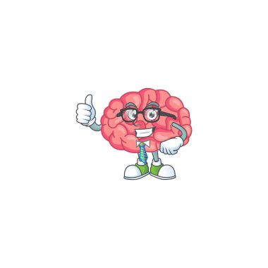 Başarılı bir iş adamının çizgi film karakteri tasarımı. Vektör illüstrasyonu