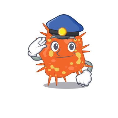 Burkholderia Mallei 'nin maskot tasarımı. Şapka takıyor.