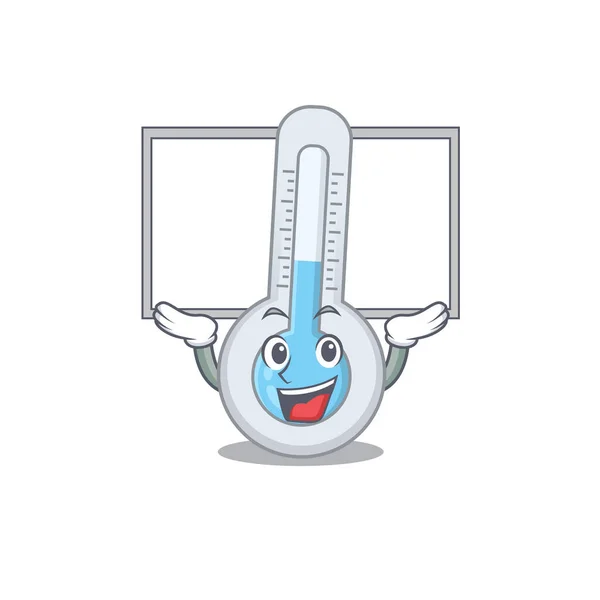 冷温度计升降板的吉祥物设计 — 图库矢量图片